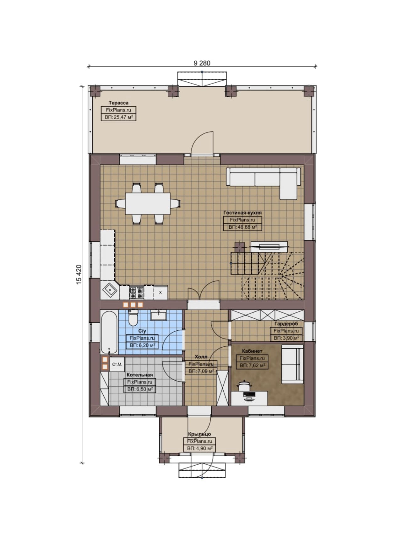 Планировка Двухэтажный дом F-8900