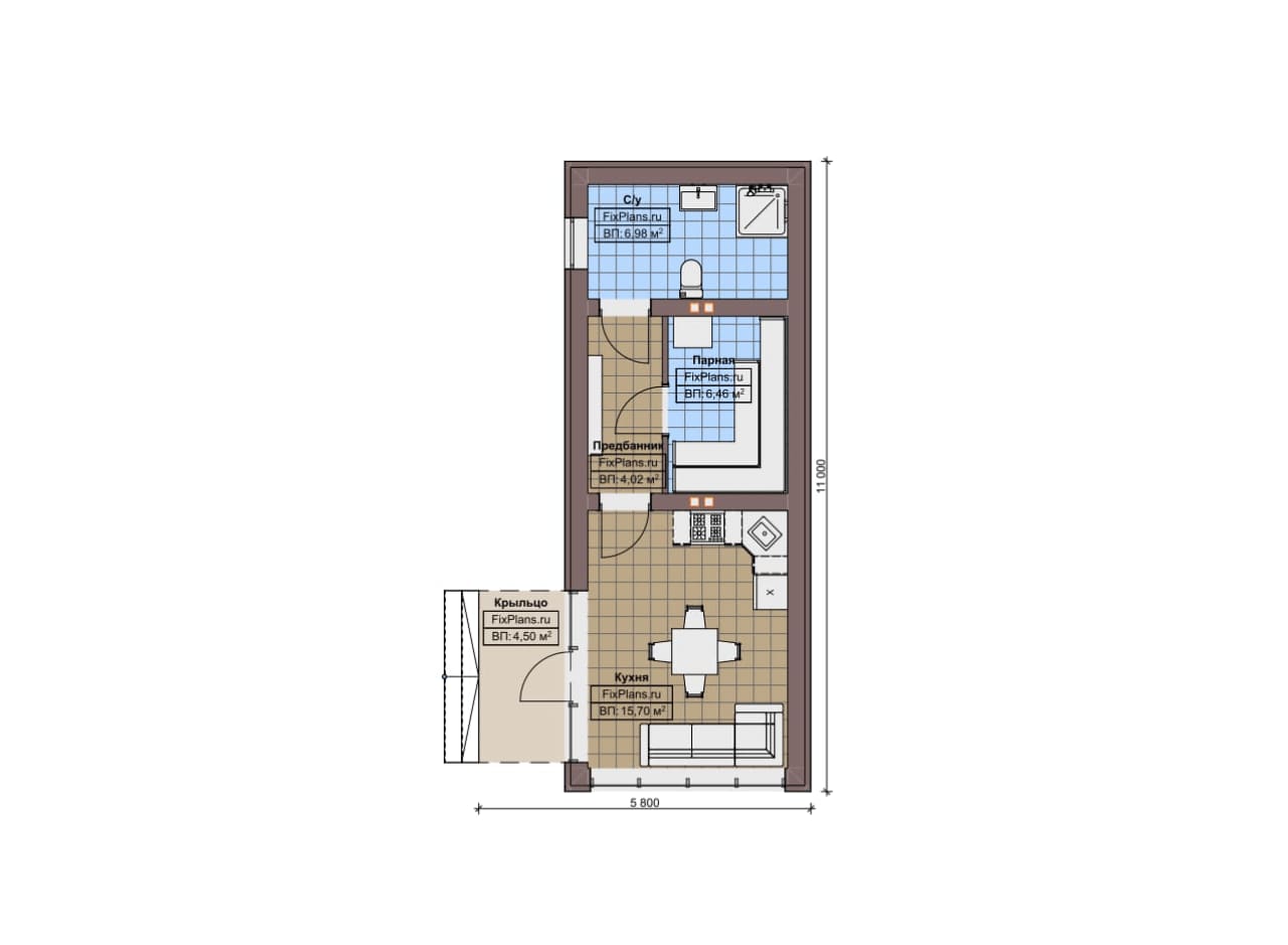 Планировка Одноэтажный дом F-8846
