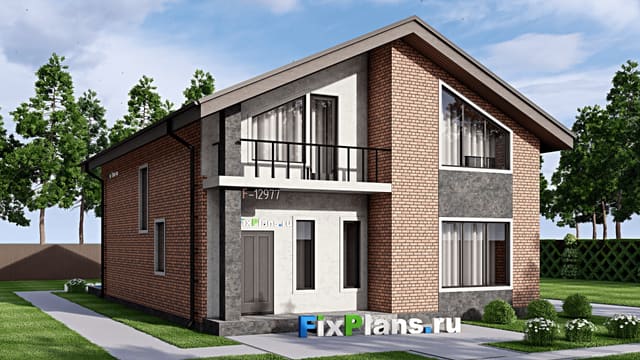 Одноэтажный дом с мансардой  F-12977
