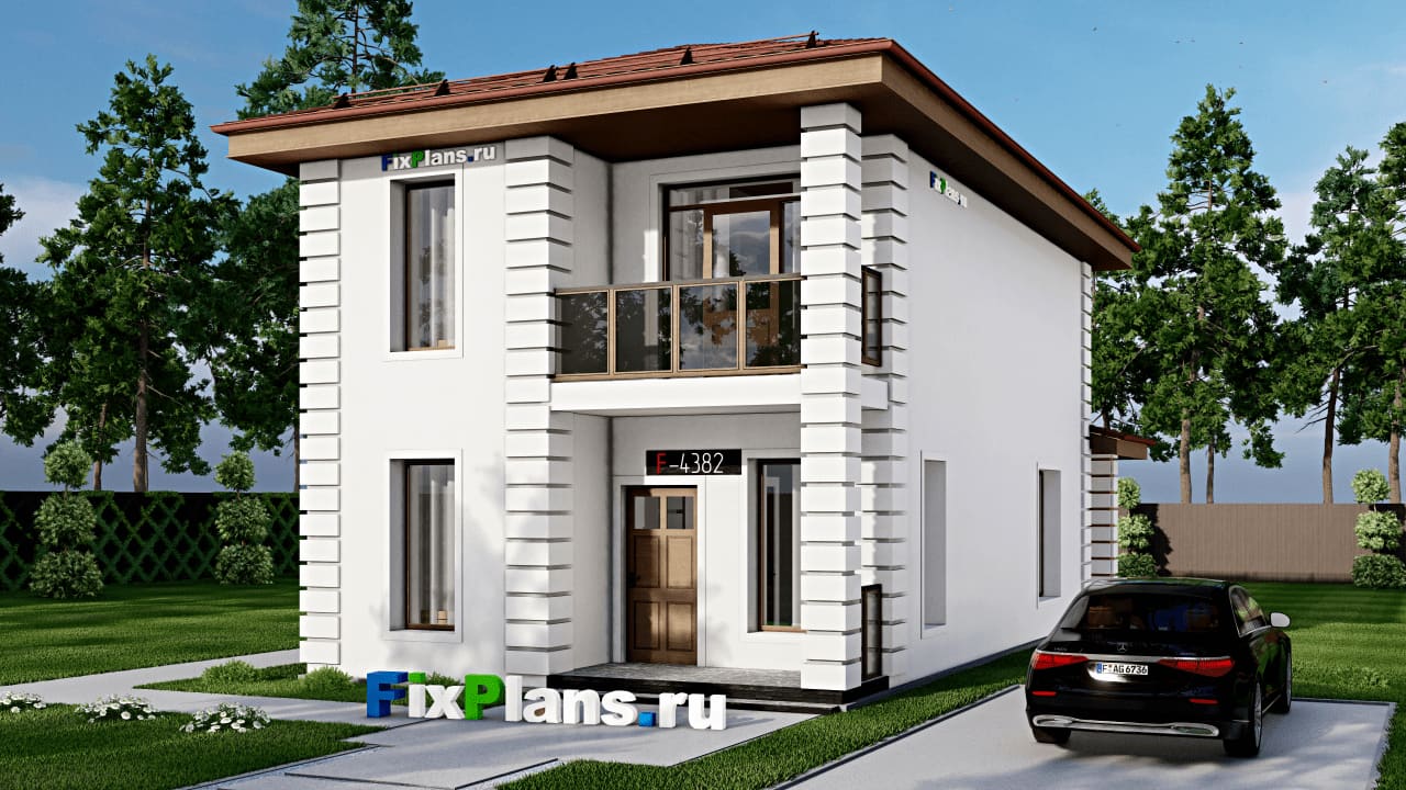 Двухэтажный дом F-4382 — фасад