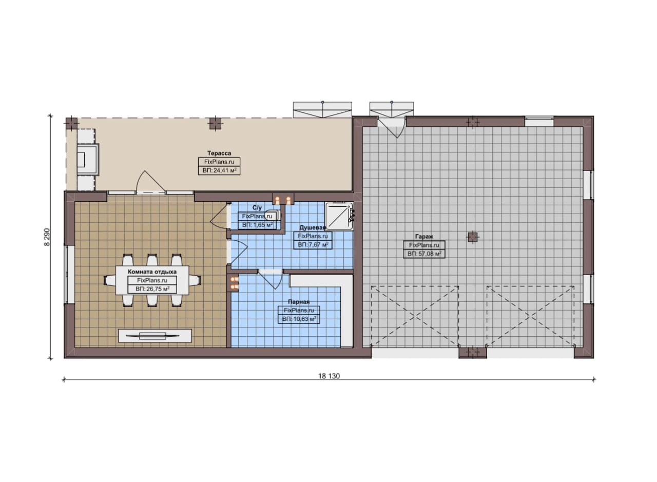 Планировка Одноэтажный дом F-15002
