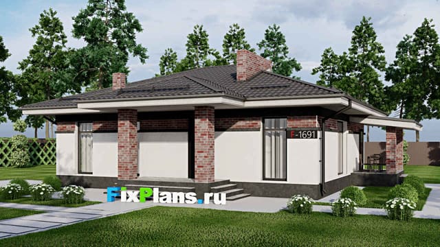 Одноэтажный дом F - 1691
